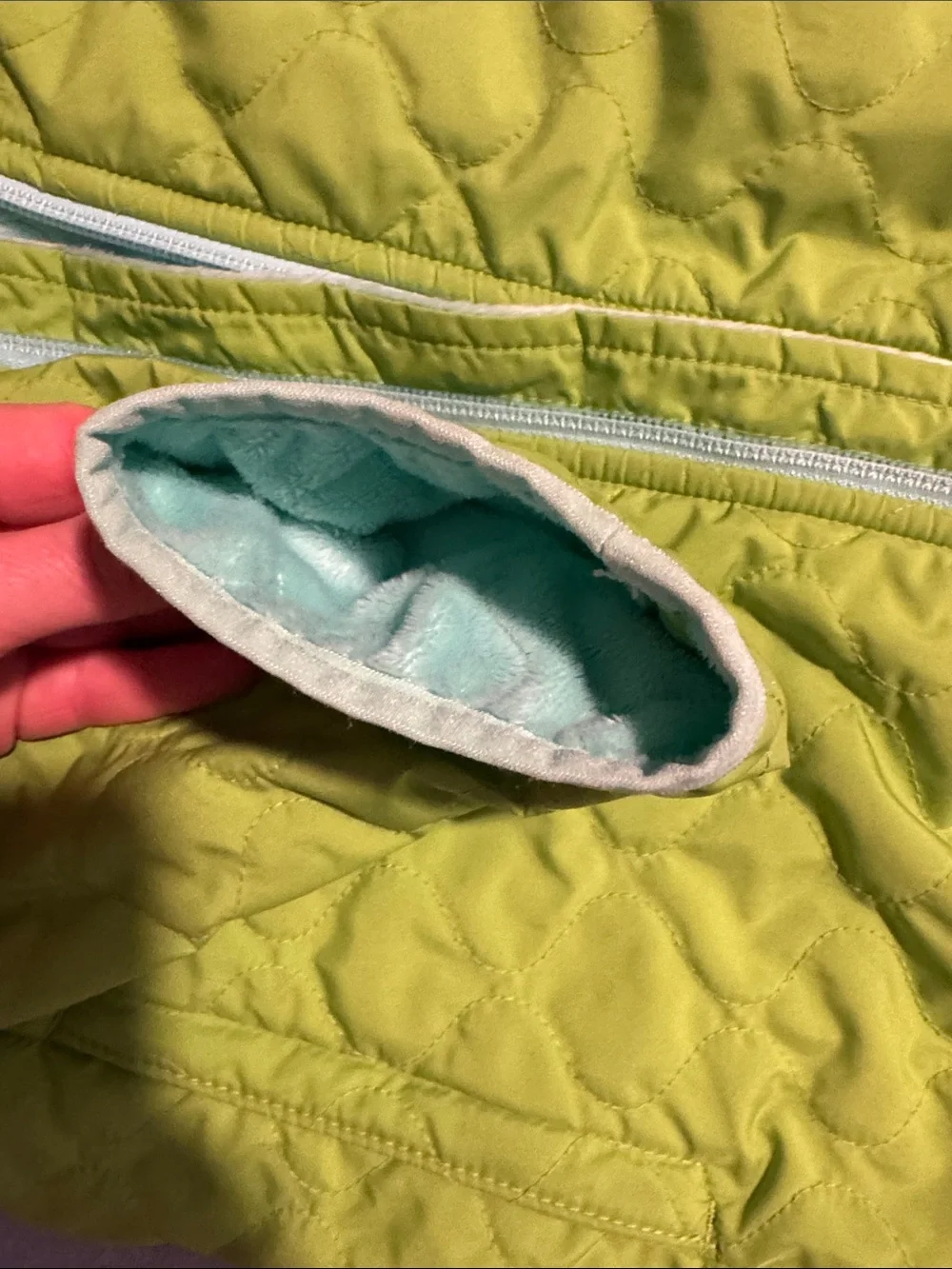 The North Face kids Hooded Quilted Jacket in Lime Green